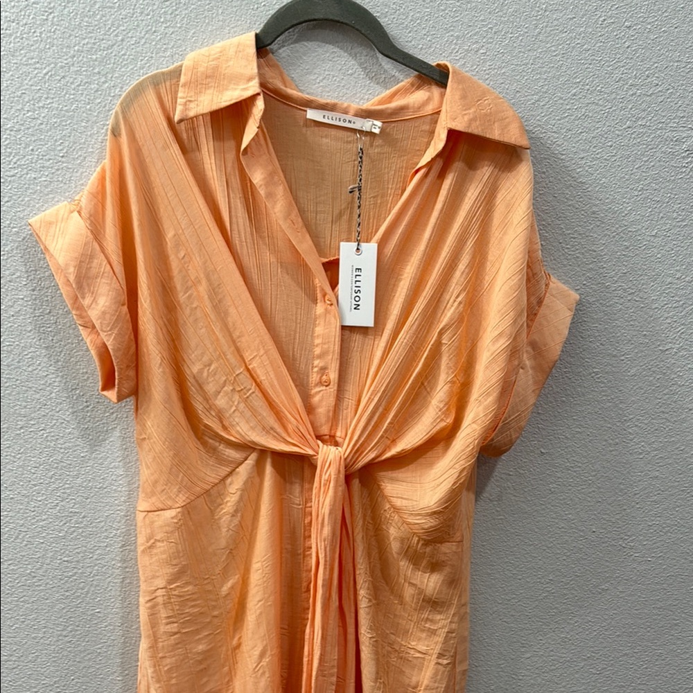 Ellison Women's Orange Tie-Front Top